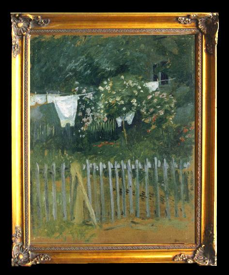 framed  August Macke Clothes in the Garden in Kandern, Ta113